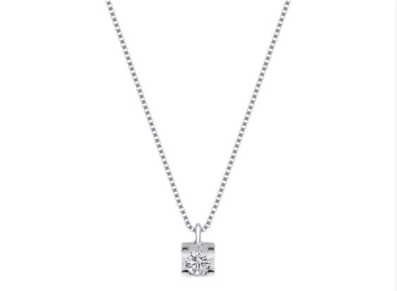 Collier Demetra Femme ESSENTIAL in Or blanc Diamante 0.05 Ct 032.Q.005.W.A2 - 032.Q.005.W.A2